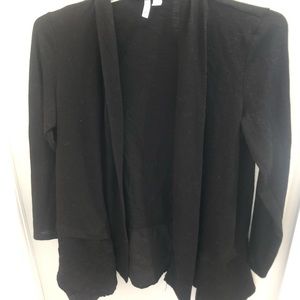 Black Cardigan Mixed Material L